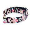 5" Width Martingale Dog Collar with Candy Skulls and Day of the Dead Theme