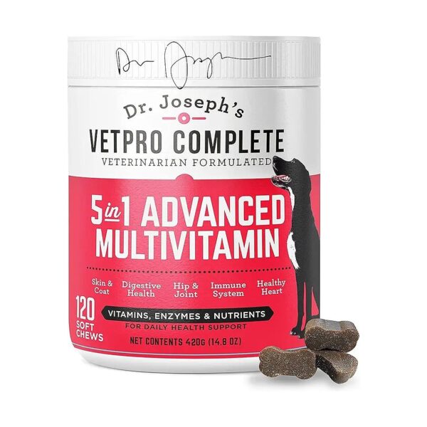 5-in-1 Dog Vitamins with Probiotics, Glucosamine, and Omega-3 for Hip and Joint Health