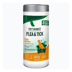 50-Count Flea and Tick Wipes for Cats and Dogs with Natural Ingredients