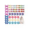 50-Piece Pack of Dog Hair Bows with Rhinestones and Pearls for Pet Styling