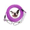 50FT Purple Dog Tie Out Cable Heavy Duty for Large Dogs Outside