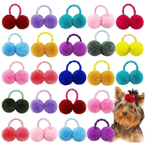 50pcs Mixed Color Small Dog Hair Bows for Puppy Hairstyling and Grooming Accessories