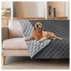 52x82 Inch Waterproof Dog Bed Cover Sofa Protector for Kids Children Pets Dark Grey Lite