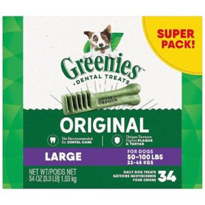 54 oz Pack of Large Natural Dental Dog Treats with Unique Texture