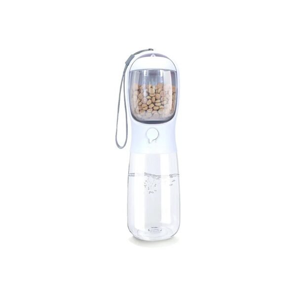 550ml) Pet Water Bottle with Food Container for Busy Pet Owners