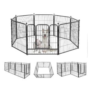 5"H Heavy Duty Iron Puppy Playpen with Door for Small Medium Dogs