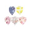 5PC Dog Bandanas Scarf Set for Medium Large Dogs Cats with Flowers Printing Patterns