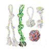 5PCS Pack, Cotton Rope Dog Toys for Aggressive Chewers