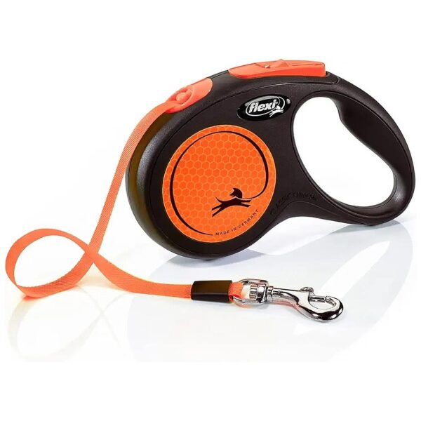 5m Retractable Orange Dog Leash for Small Puppies Up to 15kgs