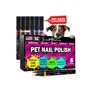 6-Color Dog Nail Polish Pens for Pet Styling and Grooming Kit