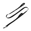 6 FT Black Double Handle Dog Leash for Large Breeds with Reflective Stitching