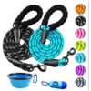 6 Foot Durable Dog Leashes with Collapsible Pet Bowl and Garbage Bags