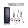 6 Inch Dog Grooming Scissors Kit with Straight Curved Thinning Scissors and Pet Comb