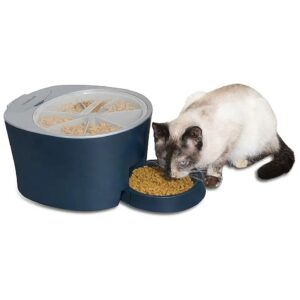 6 Meal Pet Feeder, Tamper-Resistant Portion Control, Slow Feed for Cats and Small Dogs