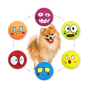 6 PCS Natural Rubber Latex Squeaky Dog Toys for Teething and Chewing Small Dogs