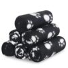 6 Pack Black Fleece Puppy Blankets for Small Dogs Cats 24'' x 28'