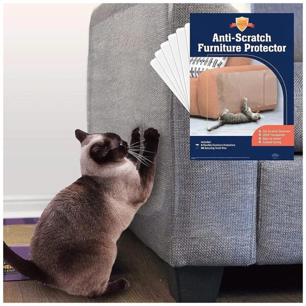 6-Pack Clear Cat Sofa Protectors for Multi-Room Protection