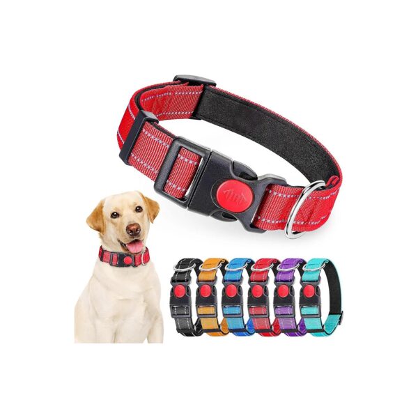 6 Pack Reflective Dog Collars in Various Colors for Small Medium and Large Dogs