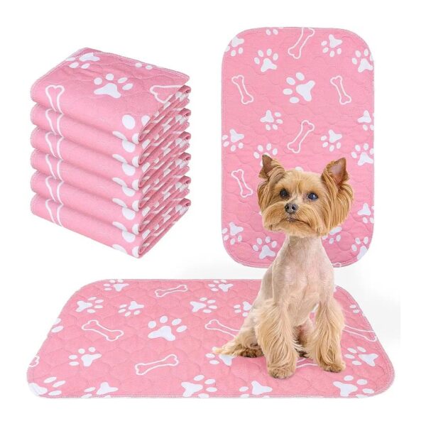 6 Pack Washable Pee Pads for Potty Training, Reusable Mats for Small Dogs and Cats