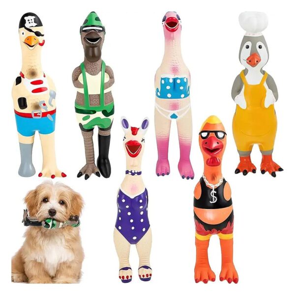 6 Pcs Latex Squeaky Interactive Dog Toys for Small Medium Large Dogs