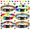 6 Pcs Rainbow Dog Collars Adjustable Nylon Flag Pet Collars Comfortable