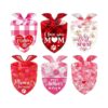 6 Piece Pet Bandana Set for Cats and Dogs in Medium Size with I Love Mom Designs