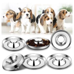 6 Piece Stainless Steel Puppy Food Feeding Bowls for Multiple Pets Dogs and Cats