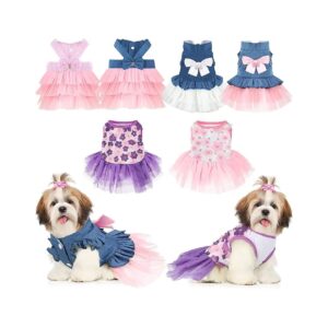 6 Pieces, Bow Knot Costume, Breathing Cotton, Unisex, Perfect for Dog Birthday and More