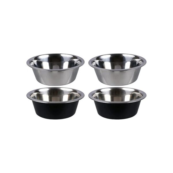 6 Quart Stainless Steel Dog Food Bowls for Multiple Pets