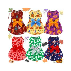 6-Style Holiday Dog Dress Collection for Small Dogs and Cats