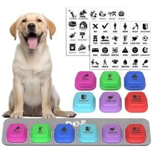 6-Talking-Button Dog Kit with Recordable Voice, Waterproof Mat, and 48 Scene Stickers