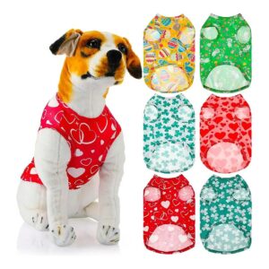 6-piece Set Holiday Dog Pajamas Large Size Breathable Polyester Cotton Soft Material