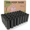 600pcs Dog Poop Bags Large Black Sturdy and Warp-Resistant for Easy Storage and Handling