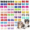 60PCS Pet Hair Bows for Stylish Grooming and Decoration with Rubber Bands