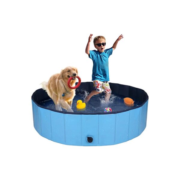 63Inch Round Pet Pool, Heavy Duty and Durable, Pet Bathtub for Dogs and Kids, Easy to Use