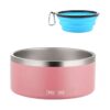 64 Ounce Pet Feeder Bowl with Collapsible Travel Bowl for Large Breed Dogs