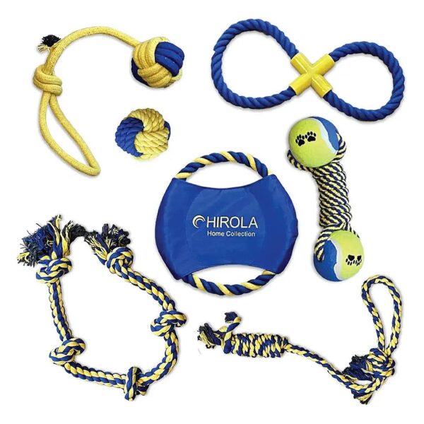 7 Colorful Rope Toys for Small Medium Size Dogs Floss Teeth Reduce Anxiety