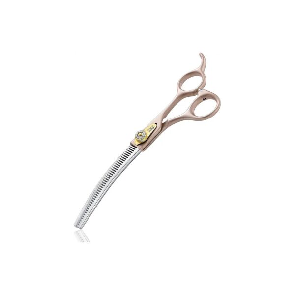 7 Inch Curved Dog Thinning Shears with Diamond Screw for Smooth Cutting and Trimming