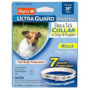 7 Month Flea and Tick Protection Collar for Dogs and Puppies with Reflective Strip