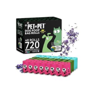 720 Counts of Lavender Scented Dog Poop Bags with Plant Based and PE Material