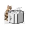 73oz Automatic Cat and Dog Water Fountain with Water Level Window and Silver Finish