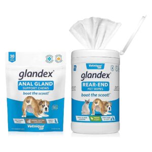 75ct Pet Wipes and 30ct Peanut Butter Soft Chews Combo for Healthy Glands