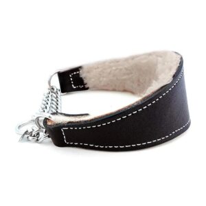 75in Wide x 14in Long Leather Collar with Sheepskin Lining for Medium to Large Breeds