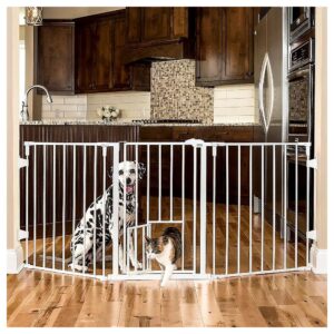 76 Inch Wide All-Steel Pet Gate for Doorways Hallways and Stairs