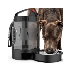 77OZ Dog Water Dispenser with Pull-Out Travel Bowls for Dogs on the Go