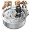 7L Pet Water Fountain for Large Dogs, Multi-Cats, Indoor Use, Stainless Steel