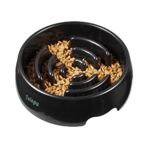 8 Cup Large Slow Feeder Dog Bowls in Black, Durably Made with ABS Material, Easy to Clean