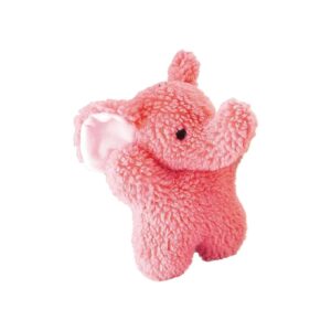 8-Inch Newborn Pink Baby Elephant Soft Berber Fleece Squeaker Dog Toy