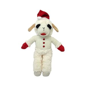 8 Inch Standing Plush Lamb Chop with Santa Hat for Small Dog Toys