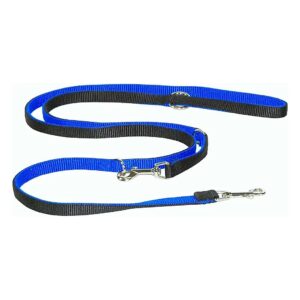 8-Inch Width Nylon Leash for Dogs with Two Toned Blue and Black Color